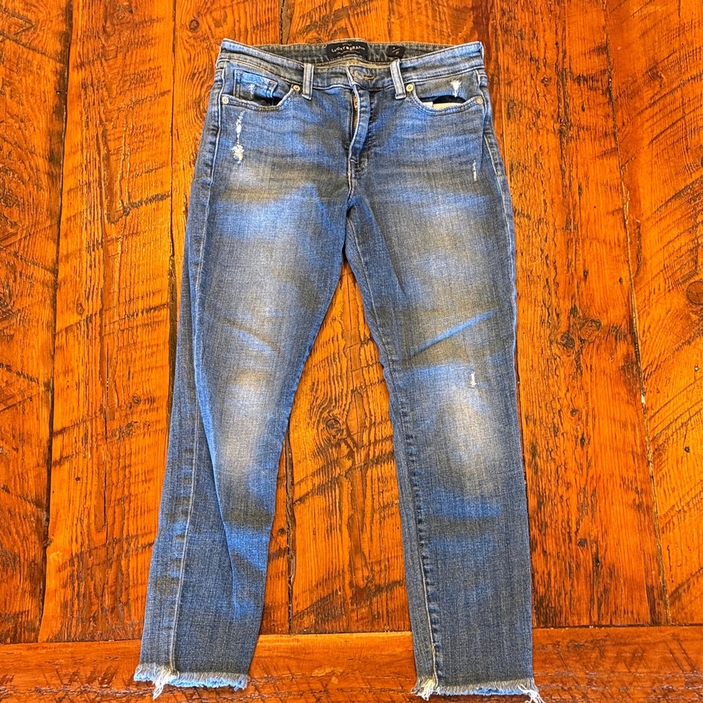 Lucky Brand jeans “Ava Skinny” mid rise crop ankle, medium wash Blue